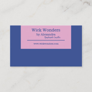 Navy Blue Minimalistic Candle Making Business Card Visitenkarte