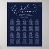 Navy Blue Minimalistisch 20 Table Print oder Digit Poster (Vorne)