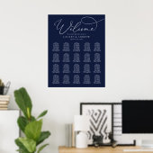 Navy Blue Minimalistisch 20 Table Print oder Digit Poster (Heimbüro)