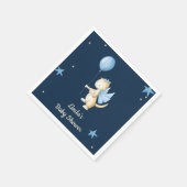 Navy Blue Minimalistisch Baby Dragon Baby Dusche Serviette (Ecke)