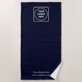Navy Blue Minimalistisch | Benutzerdefiniertes Fir Strandtuch (Vorderseite)