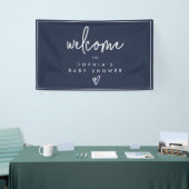 Navy Blue Minimalistisch Boho Baby Dusche Willkomm Banner (Messeveranstaltung)
