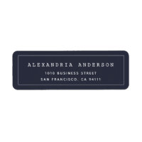 Navy Blue Minimalistisch Clean Border Address Labe