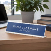 Navy Blue Minimalistisch Custom Desk Namplate Schreibtischnamensplakette