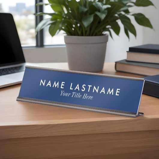 Navy Blue Minimalistisch Custom Desk Namplate Schreibtischnamensplakette