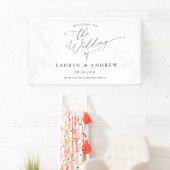 Navy Blue Minimalistisch Herzlich willkommen bei u Banner (Insitu)