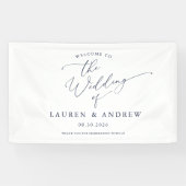 Navy Blue Minimalistisch Herzlich willkommen bei u Banner (Horizontal)