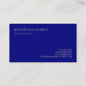 Navy Blue Minimalistisch Modern Elegant Template Visitenkarte (Rückseite)