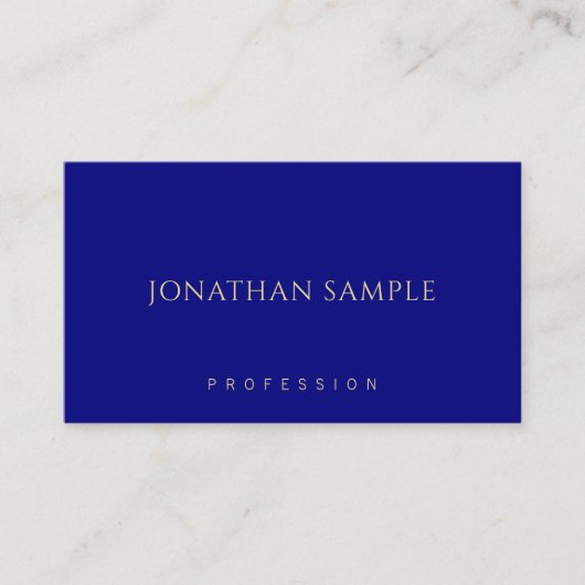 Navy Blue Minimalistisch Modern Elegant Template Visitenkarte (Vorderseite)