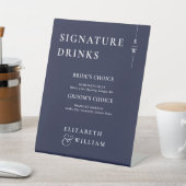 Navy Blue Minimalistisch Monogram Signature Drinks Sockelschild (In SItu)