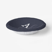Navy Blue Minimalistisch Monogram Wedding Pappteller (Gewinkelt)
