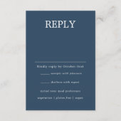 Navy Blue Minimalistisch Personalisiert Wedding RS Begleitkarte (Vorderseite)