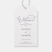 Navy Blue Minimalistisch Probe Dinner Geschenkanhänger (Rückseite)