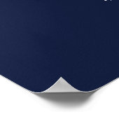 Navy Blue Minimalistisch Probe Dinner Sign Poster (Ecke)