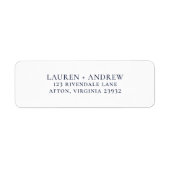 Navy Blue Minimalistisch Rücksendeadresse (Vorne)