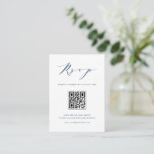 Navy Blue Minimalistisch Script Black QR Code UAWG Begleitkarte (Stehend Vorderseite)
