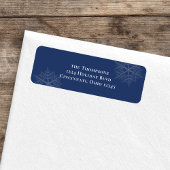 Navy Blue Minimalistisch Snowflake Rücksendeadress