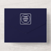 Navy Blue Minimalistisch | Unternehmensgeschäft All In One Einladung (Rückseite)