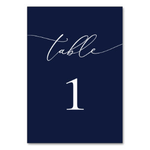 Navy Blue Minimalistisch Wedding Tischnummer