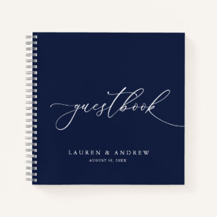 Navy Blue Minimalistisch Wedelbook Notizblock