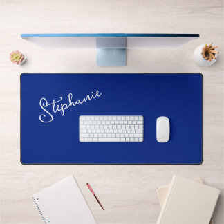 Navy Blue Minimalistischer Personalisierter Skript Schreibtischunterlage
