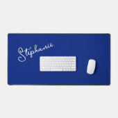 Navy Blue Minimalistischer Personalisierter Skript Schreibtischunterlage (Tastatur & Maus)