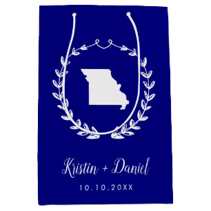 Navy Blue Missouri Map Wedding Welcome Swag Mittlere Geschenktüte