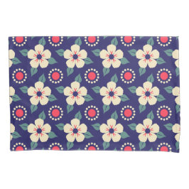 Navy Blue mit Creme Blume Kissen Fall Kissenbezug