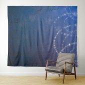 Navy Blue mit Fairy Lights Foto Tapestry Wandteppich (Beispiel (Horizontal))