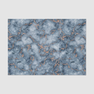Navy Blue mit Glitzer Rose Gold Marmor Design Seidenpapier