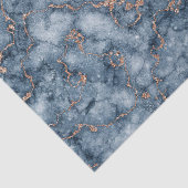 Navy Blue mit Glitzer Rose Gold Marmor Design Seidenpapier (Ausschnitt)