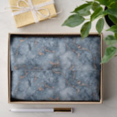 Navy Blue mit Glitzer Rose Gold Marmor Design Seidenpapier (Geschenk)