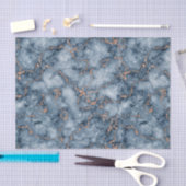 Navy Blue mit Glitzer Rose Gold Marmor Design Seidenpapier (Handwerk)