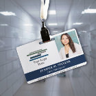 Navy Blue mit Logos und Foto Mitarbeiter-ID