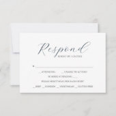 Navy Blue mit Meal Choice Monogram RSVP Cards (Vorderseite)