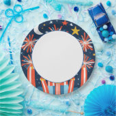 Navy Blue mit Minimalistischen Feuerwerken und Mon Pappteller (Party)