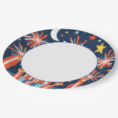 Navy Blue mit Minimalistischen Feuerwerken und Mon Pappteller (Schrägansicht)