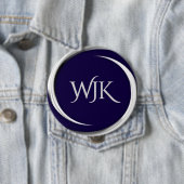 Navy Blue Mit Monogramm Button (Beispiel)