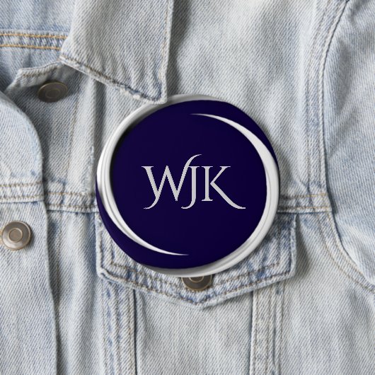Navy Blue Mit Monogramm Button (Beispiel)
