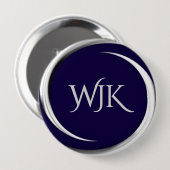 Navy Blue Mit Monogramm Button (Vorne & Hinten)