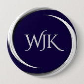 Navy Blue Mit Monogramm Button (Vorderseite)