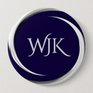 Navy Blue Mit Monogramm Button