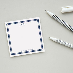 Navy Blue Mit Monogramm Post-it Klebezettel