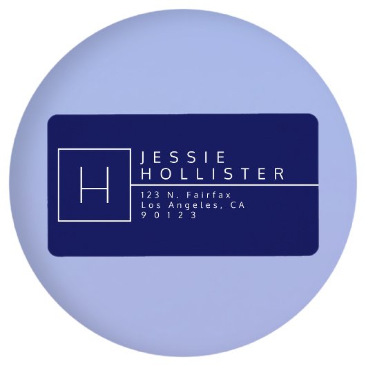 Navy Blue Mit Monogramm Rücksendeadresse Adressaufkleber