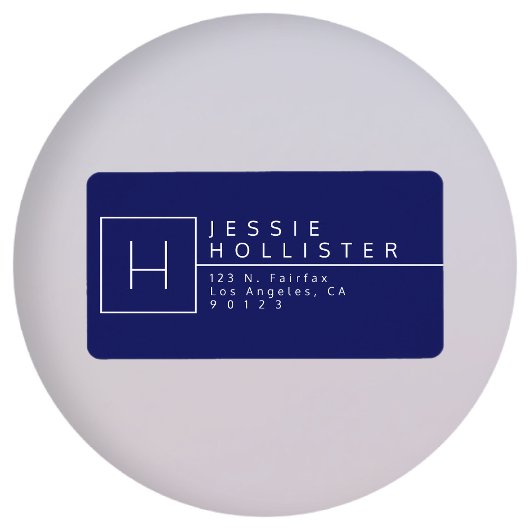 Navy Blue Mit Monogramm Rücksendeadresse Adressaufkleber