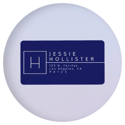 Navy Blue Mit Monogramm Rücksendeadresse Adressaufkleber