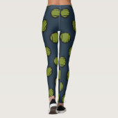 Navy Blue mit Moss Green Dots Leggings (Rückseite)
