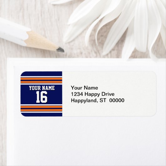 Navy Blue mit Orange White Stripes Team Jersey (Insitu)