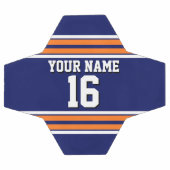 Navy Blue mit Orange White Stripes Team Jersey Fußball (Flach)