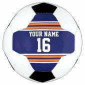 Navy Blue mit Orange White Stripes Team Jersey Fußball (Vorderseite)